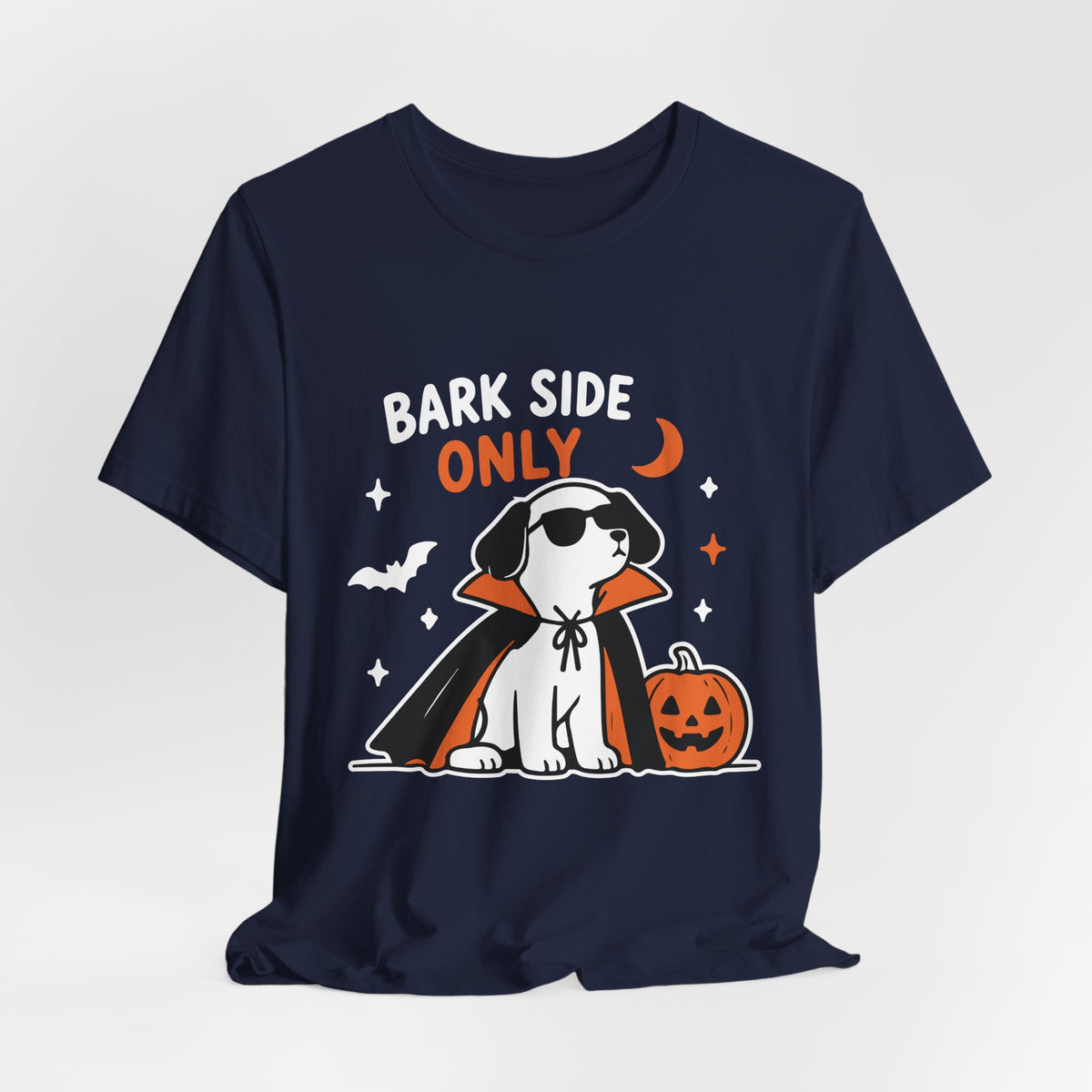 Halloween Dog T‑Shirt — "Bark Side Only" Vampire Puppy Tee