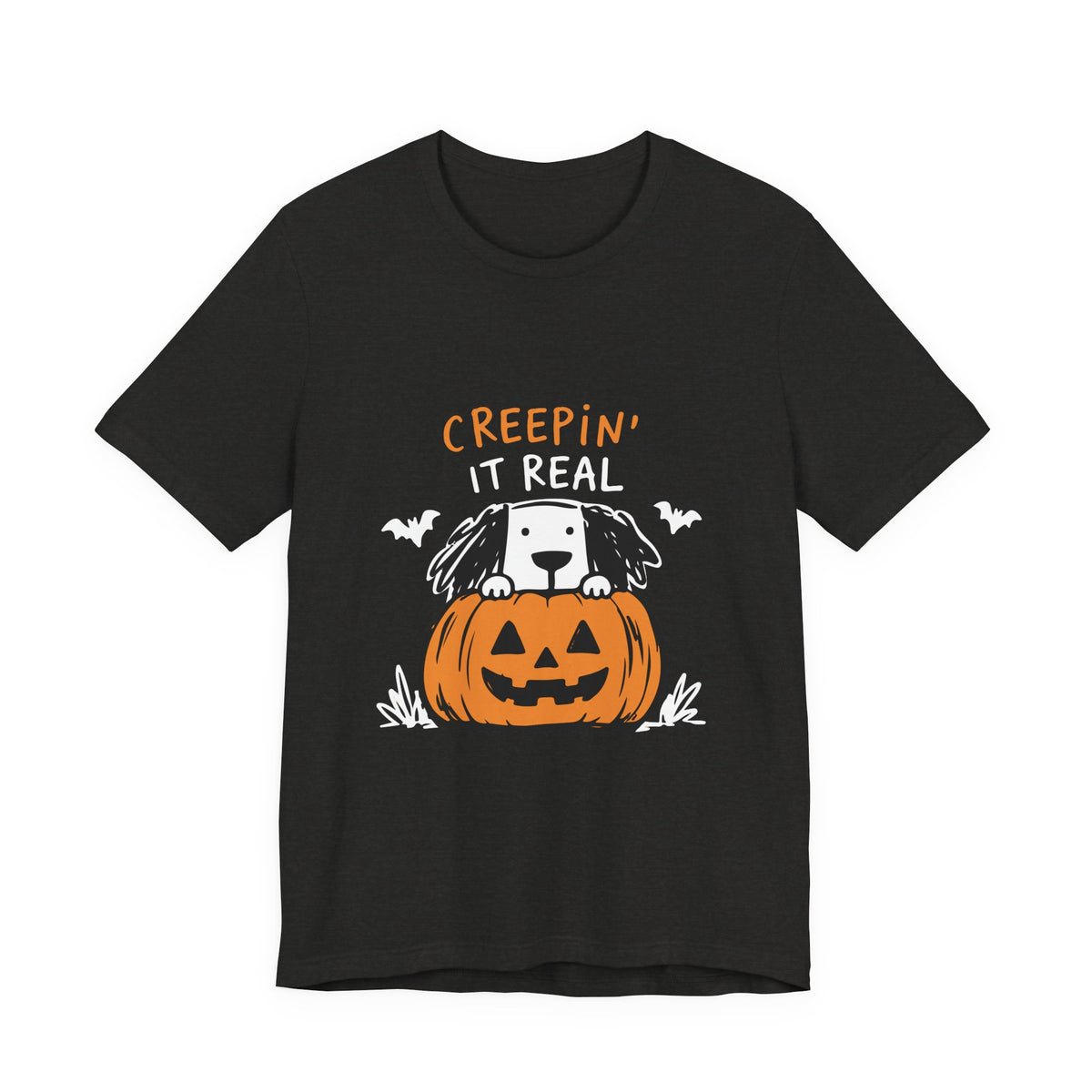 Creepin' It Real Halloween T-Shirt — Dog in Jack-O'-Lantern Tee