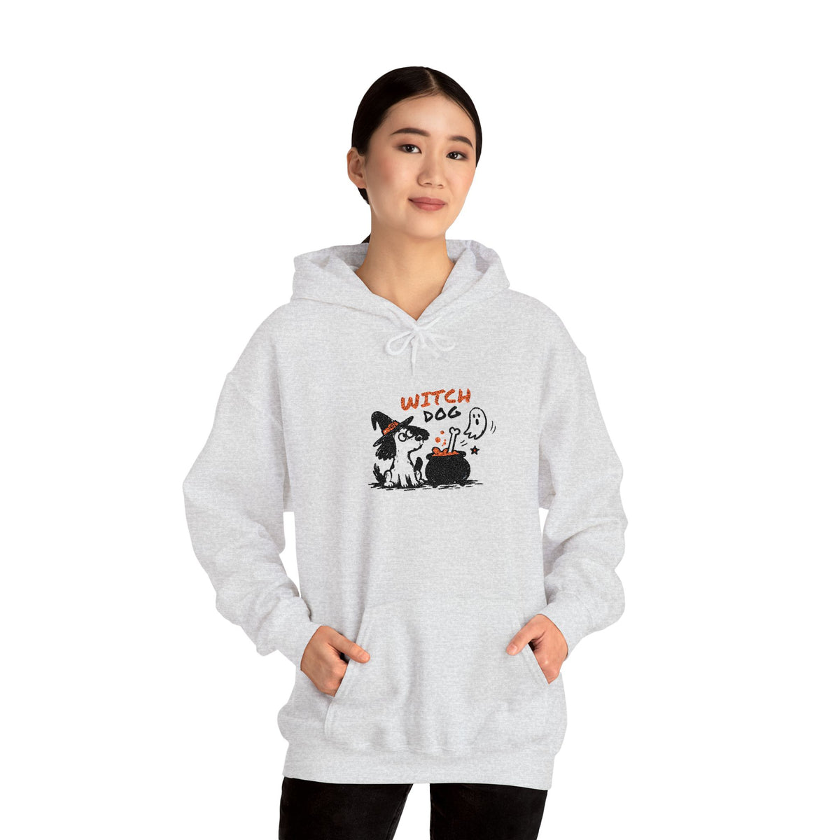 Witch Dog Hoodie — Cute Halloween Dog Witch Graphic Sweatshirt