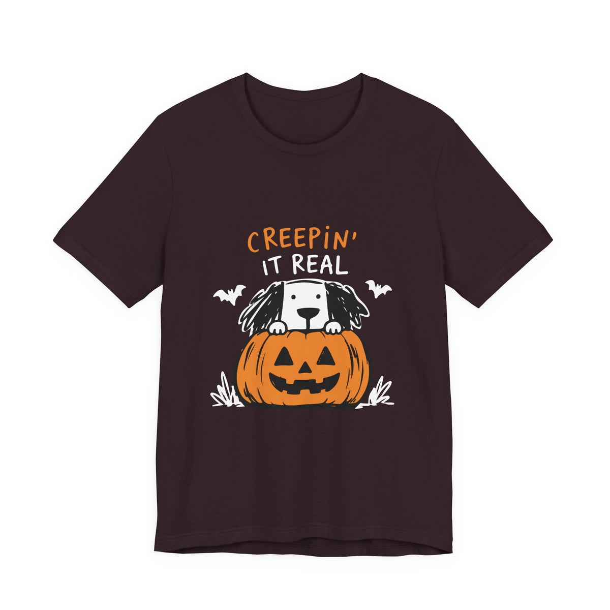 Creepin' It Real Halloween T-Shirt — Dog in Jack-O'-Lantern Tee