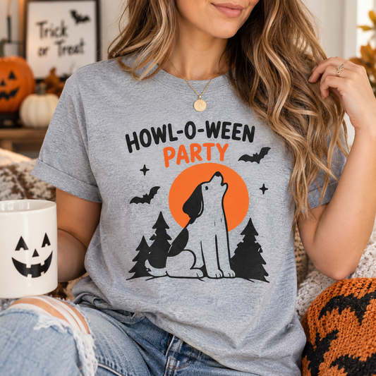 Howl-O-Ween Party Halloween Dog Tee
