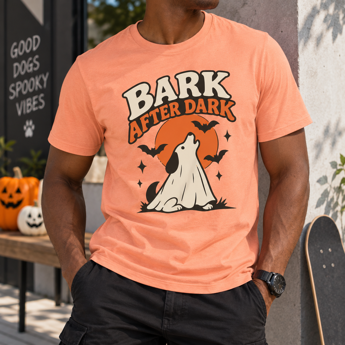Bark After Dark Halloween Dog T‑Shirt