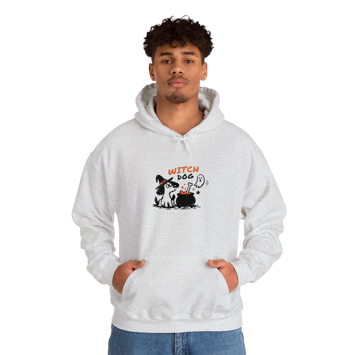 Witch Dog Hoodie — Cute Halloween Dog Witch Graphic Sweatshirt