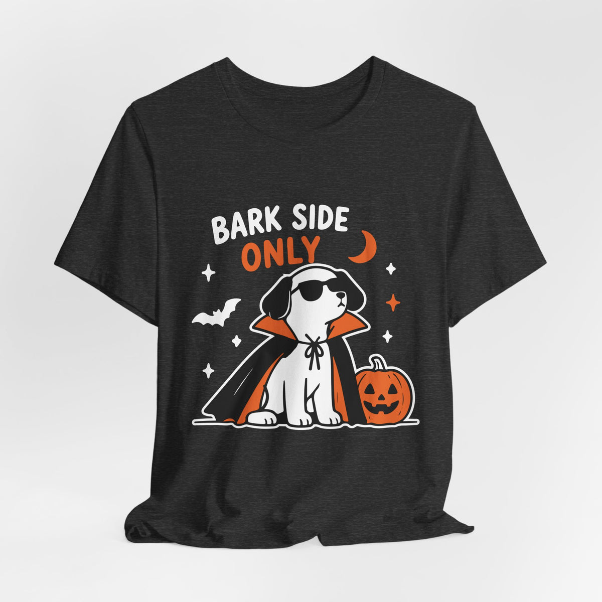 Halloween Dog T‑Shirt — "Bark Side Only" Vampire Puppy Tee