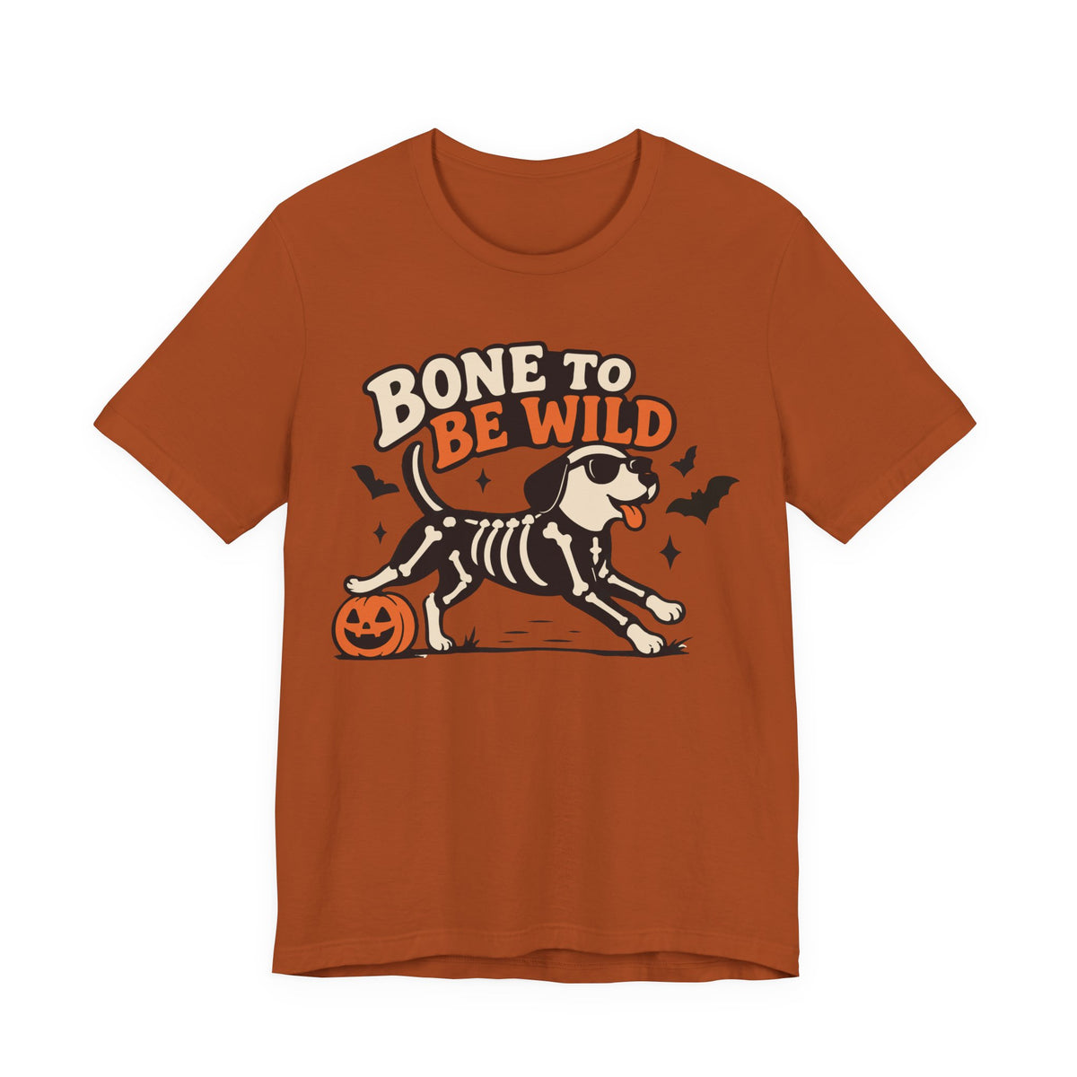 BONE TO BE WILD Halloween Dog T‑Shirt